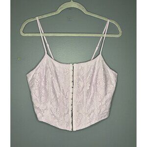 Wild Fable Corset Top Womens M Lace Floral Adjustable Straps Lilac Fairy Sexy